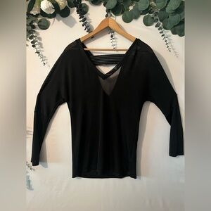 Stella & Dot Black V-Neck Long Sleeve Top